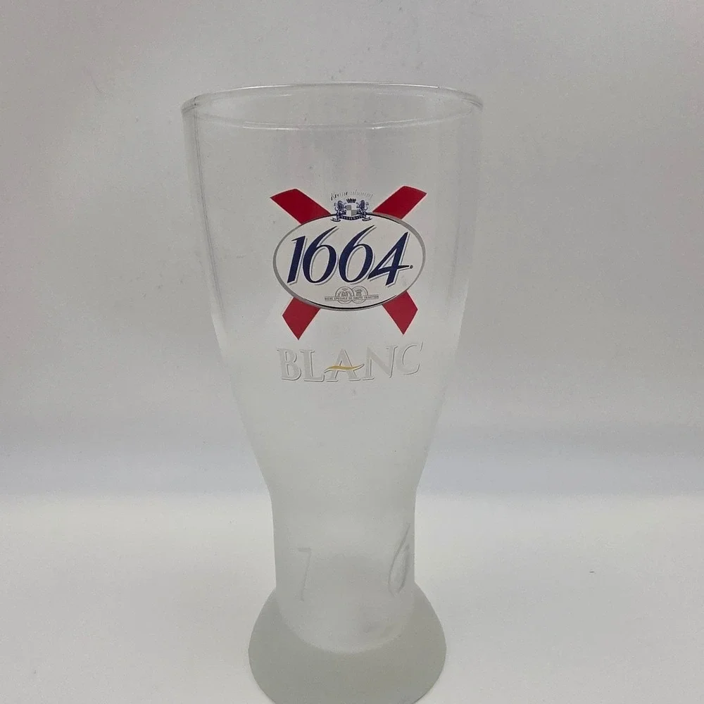 Kronenbourg 1664 Blanc Frosted Beer Glass 0.5L Pilsner Wheat Beer Barware O5‎